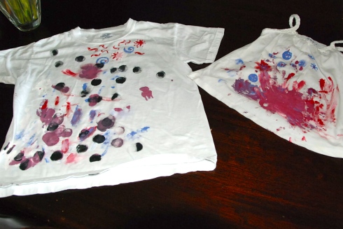 I tried to get them to paint flags on the shirts, but that was a fruitless effort!